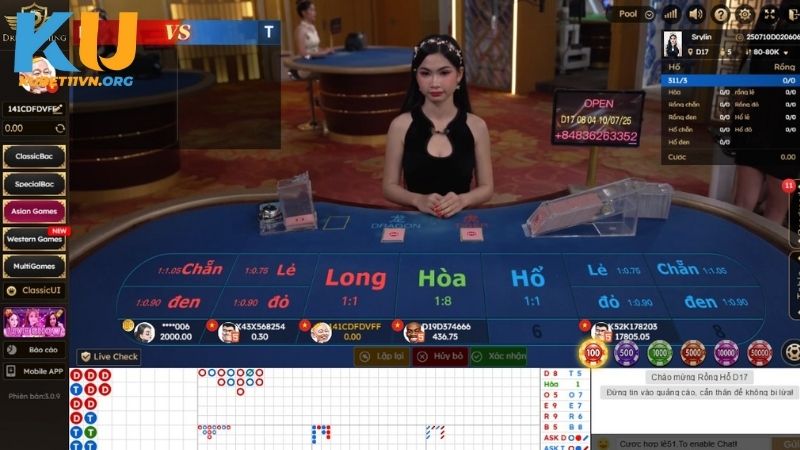 Cách chơi game Rồng Hổ KUBET11 cơ bản