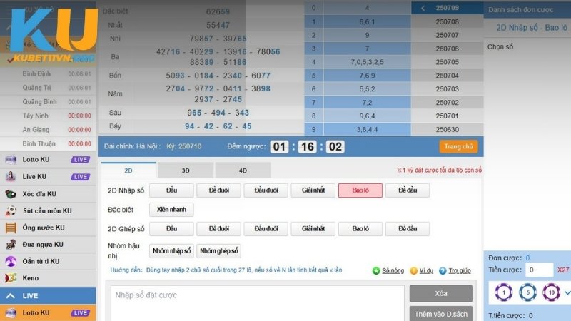 Hướng dẫn newbie cách chơi xổ số tại KUBET11