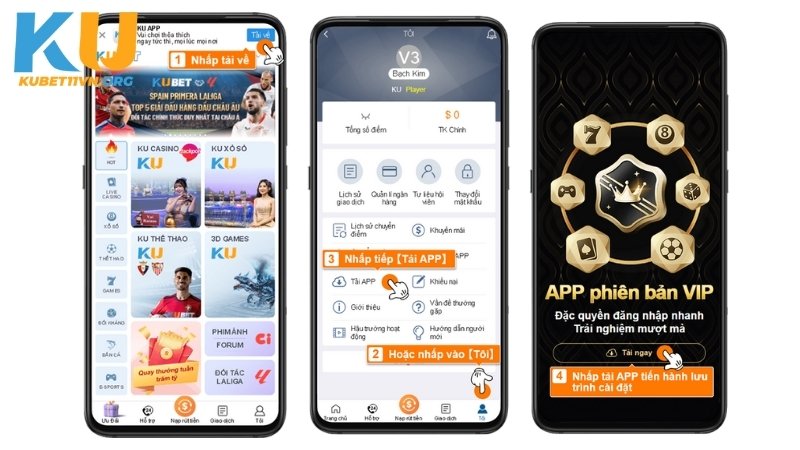 Hướng dẫn tân binh tải app KUBET11 trên Android