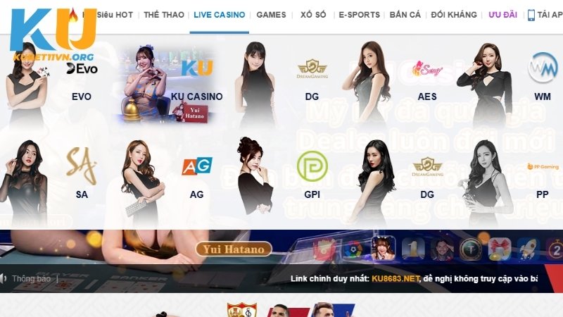 Top 3 sảnh Casino HOT tại KUBET11
